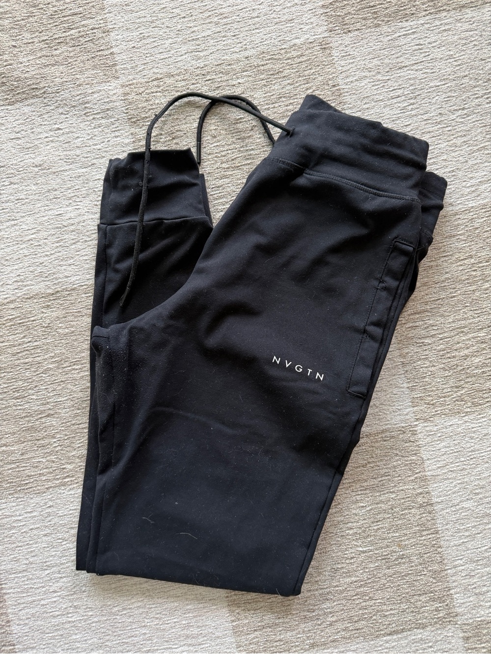 NVGTN Black Slim Drawstring Joggers